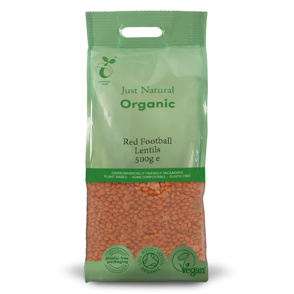 Organic Red Football Lentils 500g