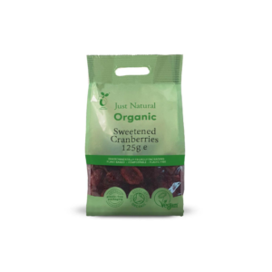 Organic Sweetened Dried Cranberries 125g